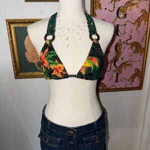 Tropical Halter Bikini Top
